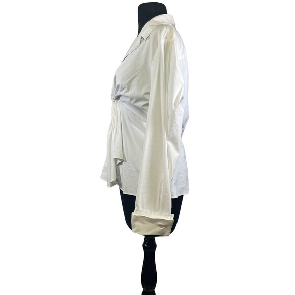 INC International Concepts Womens Size 14 Twist Front Blouse White - Picture 5 of 11